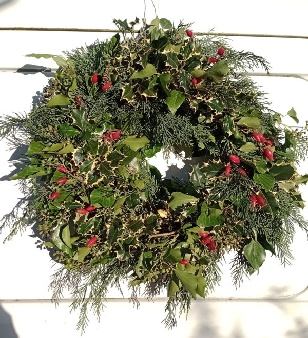 Varigated Holly Wreath